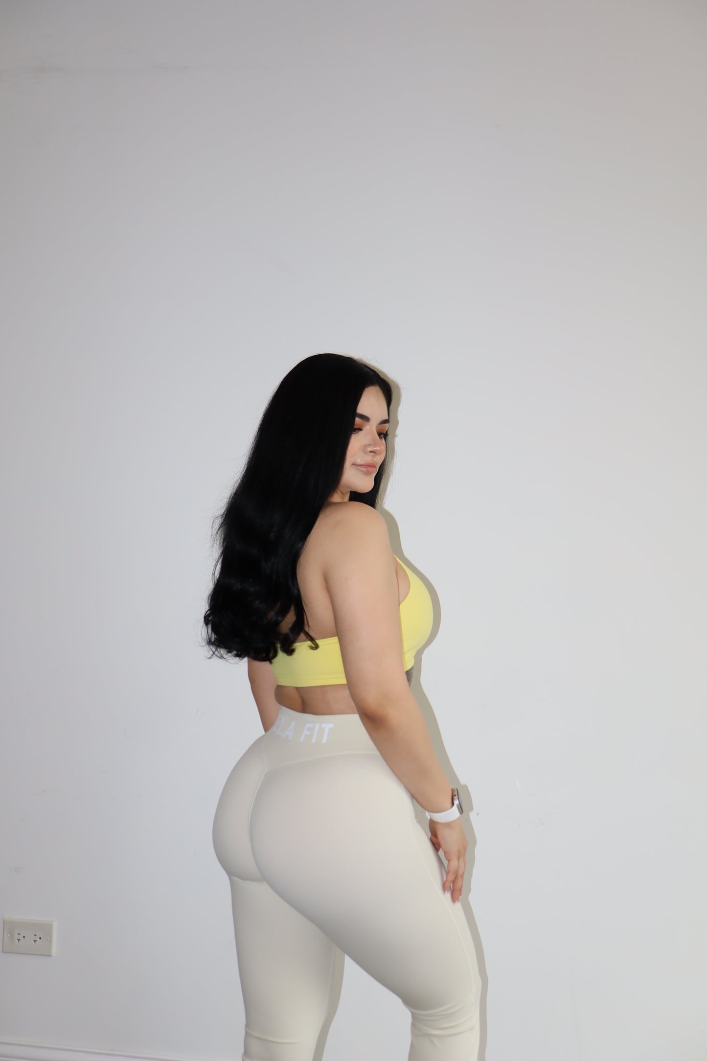 Cream Sculpt Wide-Leg Leggings