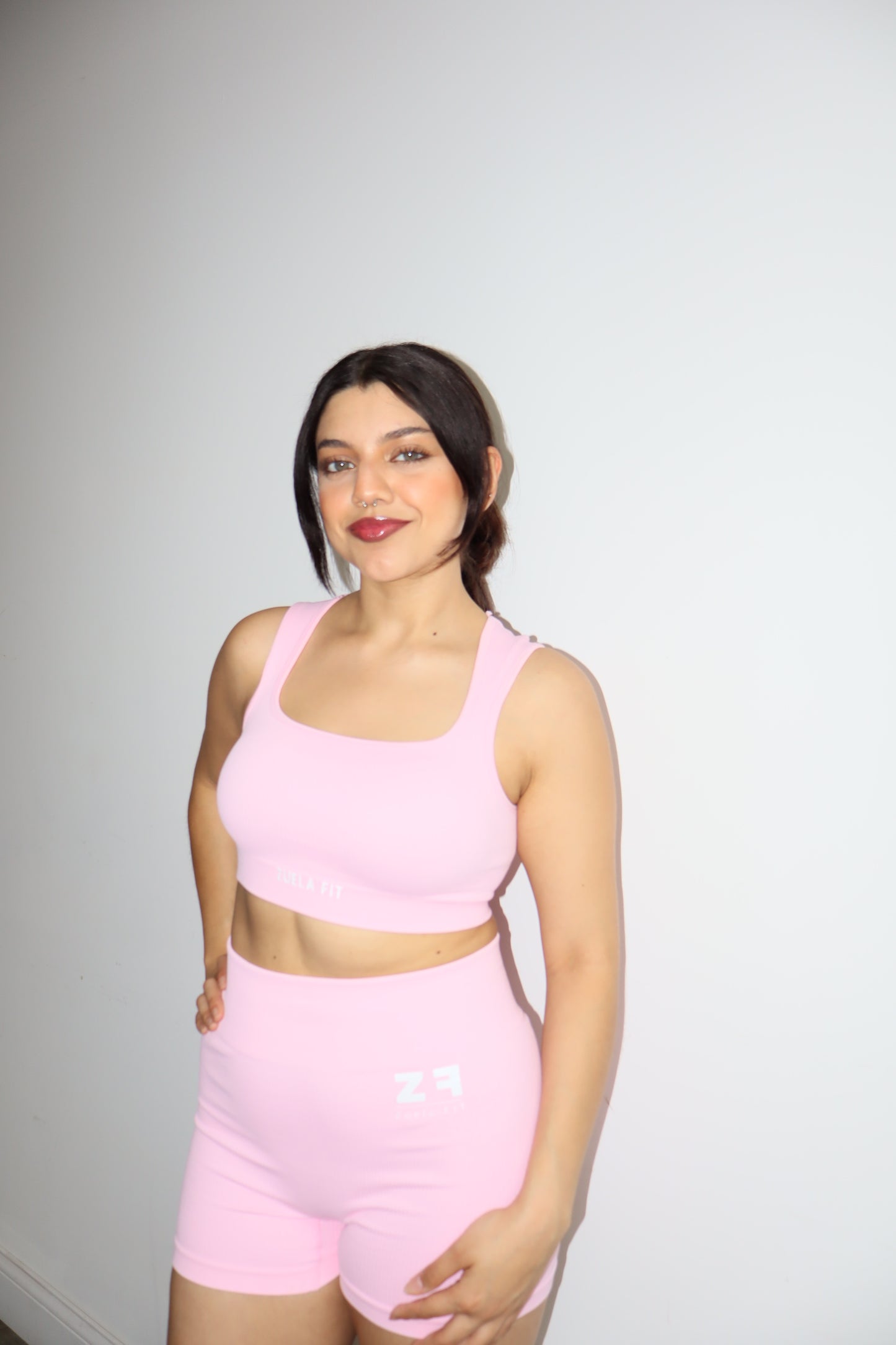 Pink Squared Sports Bra