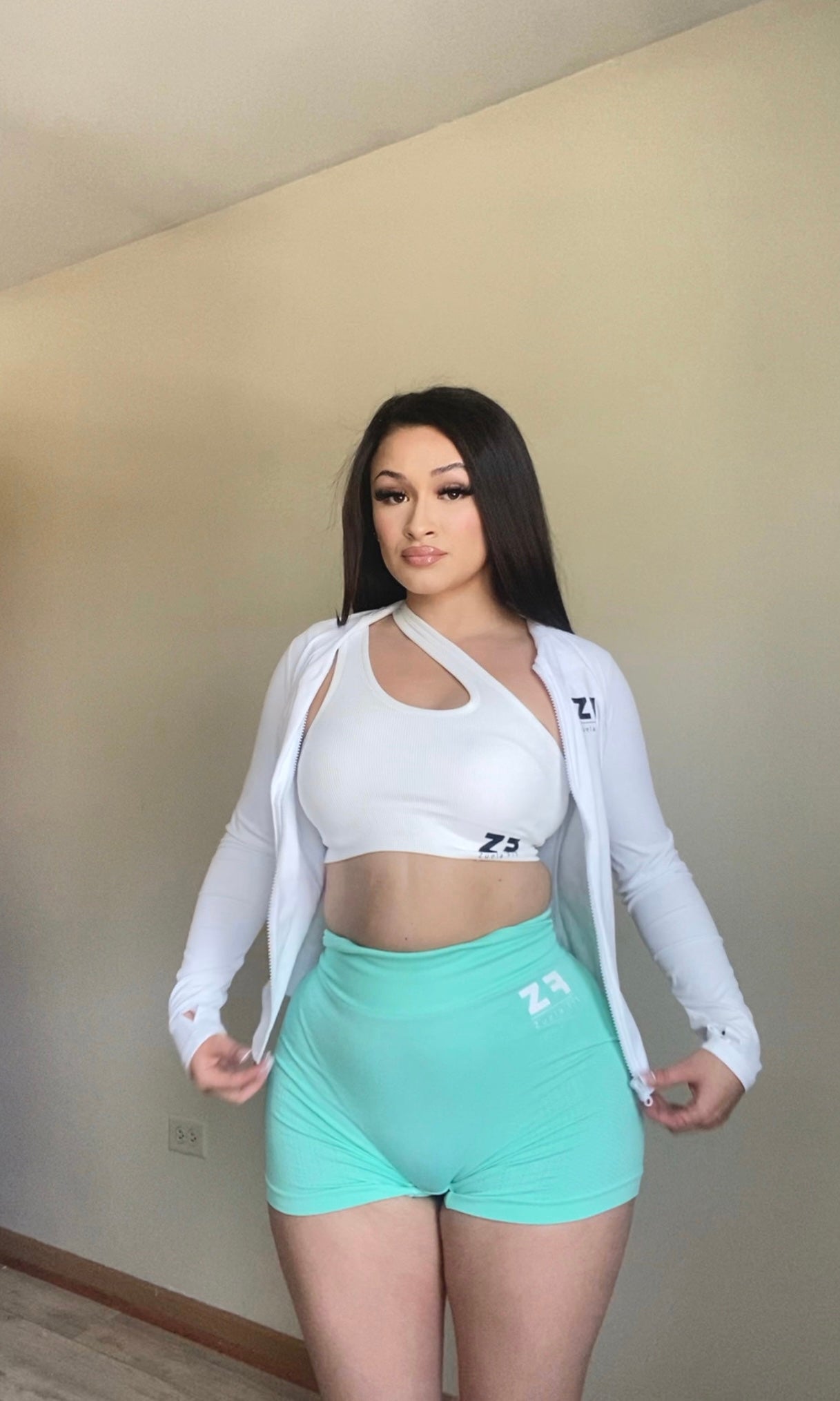 White Zip Up