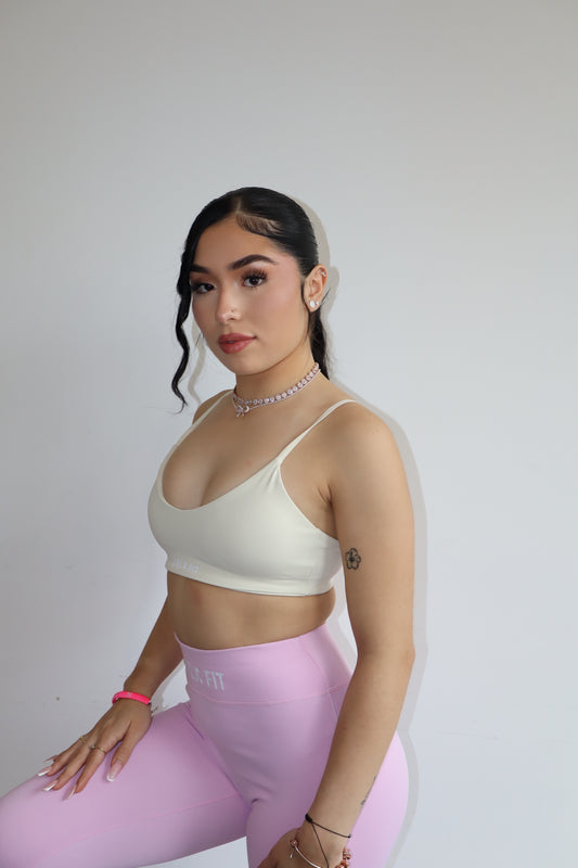 Cream Sports Bra