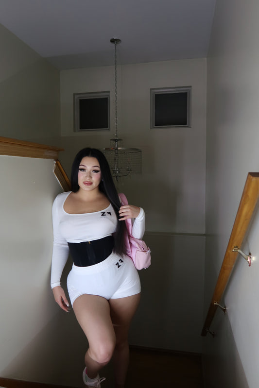 White Long Sleeve Crop Top