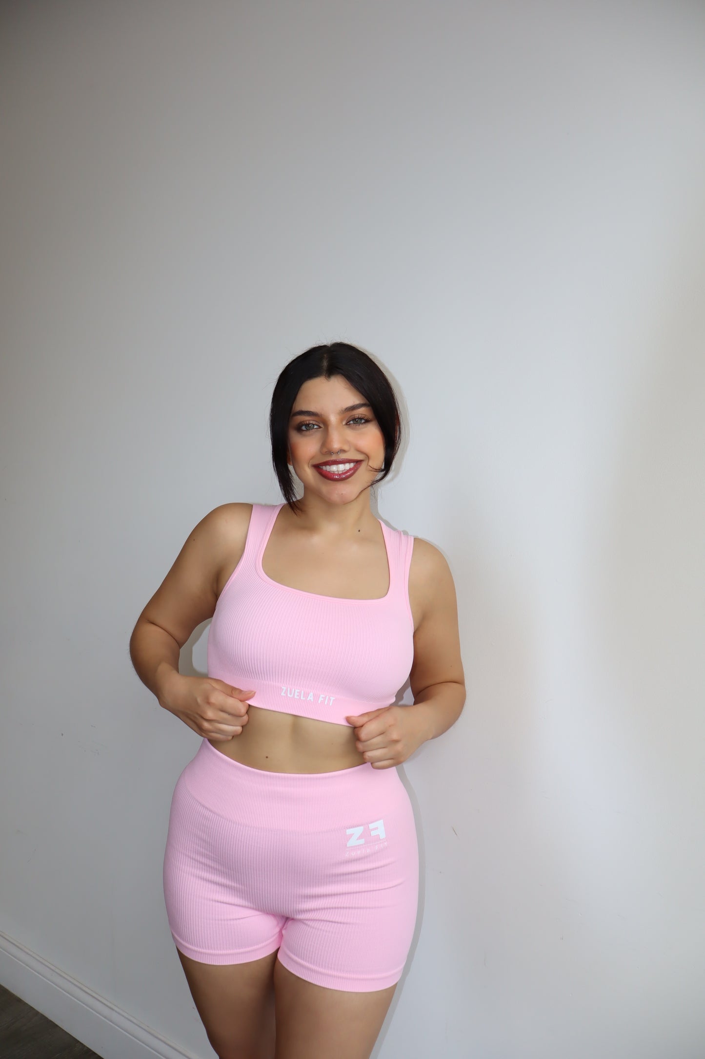 Pink Squared Sports Bra